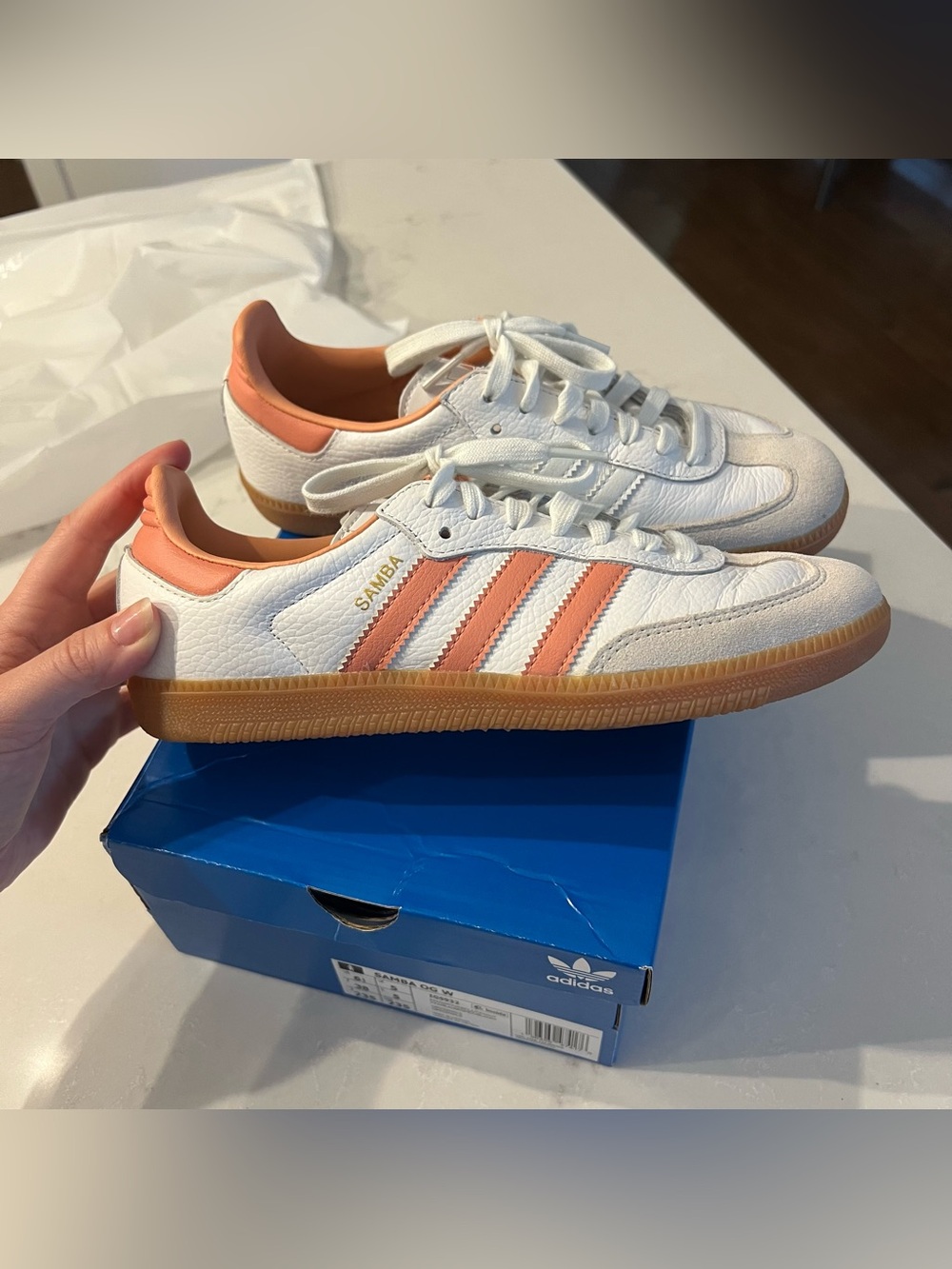 BNIB Adidas Samba OG Sneakers in White Clay with box